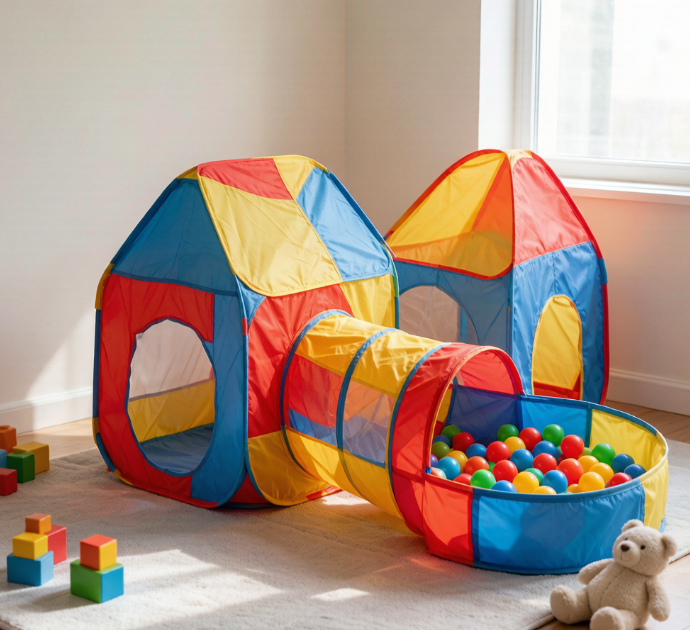 Kids Play Tent with Tunnel and Ball Pit